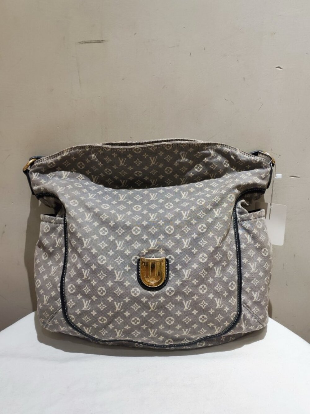 Louis Vuitton Romance Idylle Grey Denim Monogram Hobo Shoulder Bag